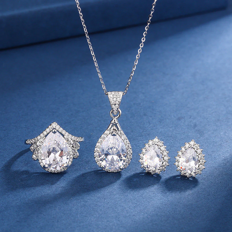 Aria Teardrop White Set | White Gold 16k - Image 2