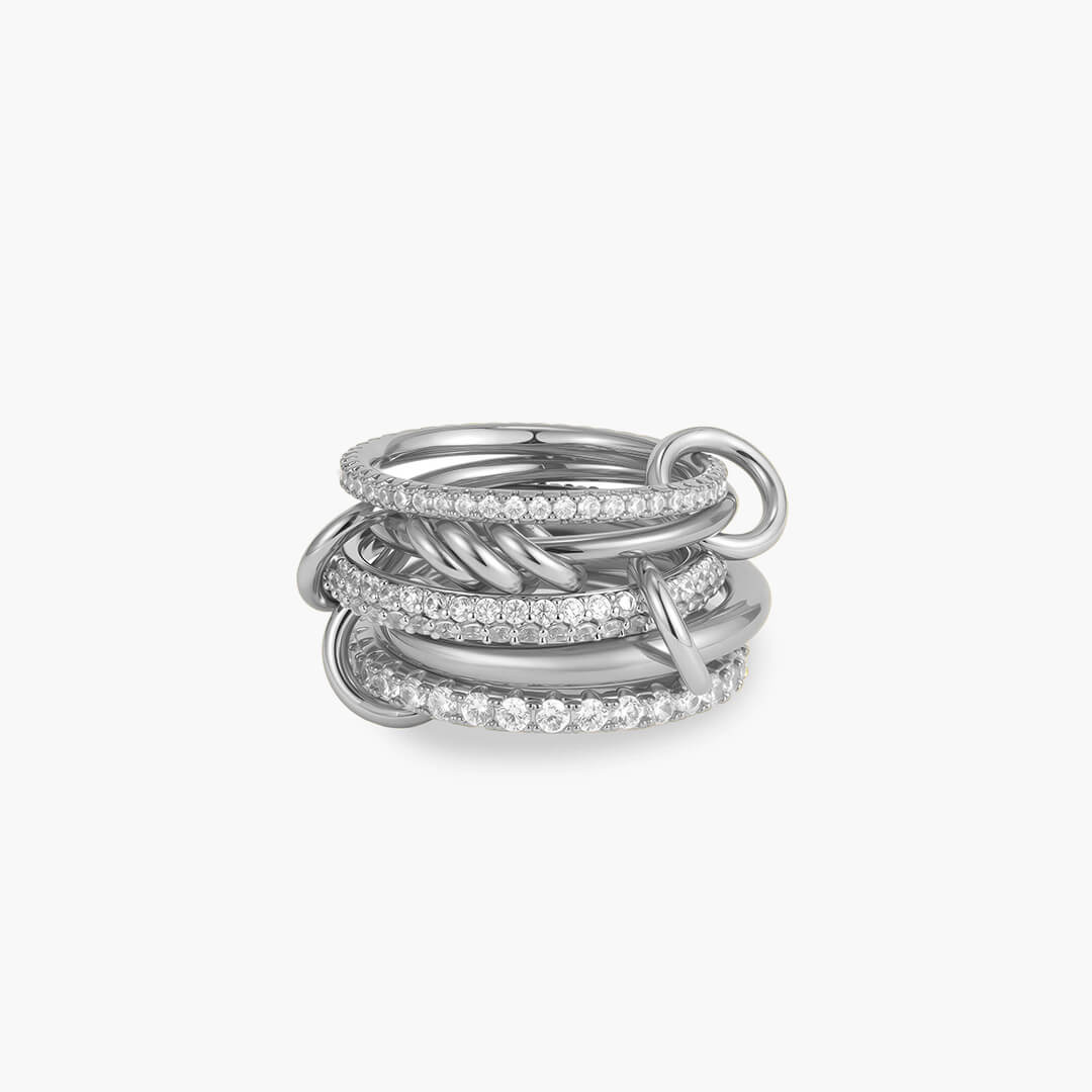 Aurélie Dazzling Zirconia Stacked Ring - Image 3