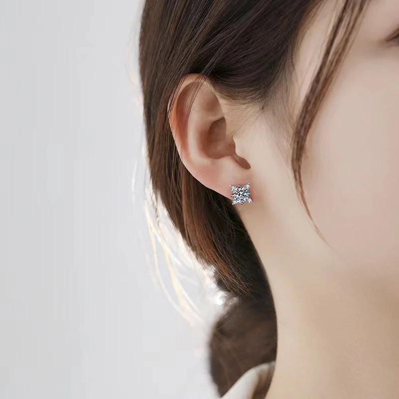 Aurelie flower earrings | White gold 16k - Image 2