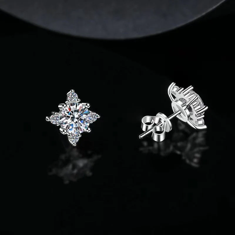 Aurelie flower earrings | White gold 16k - Image 3