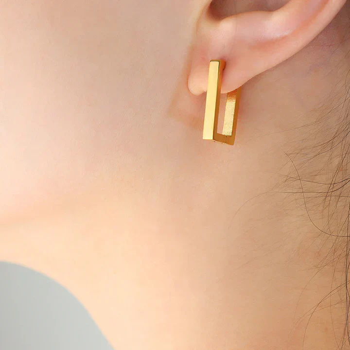 Boxy Hoop Earrings - Image 3