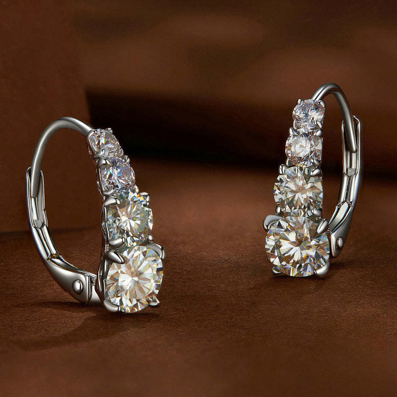Carol four stone earrings | White gold 16k - Image 3