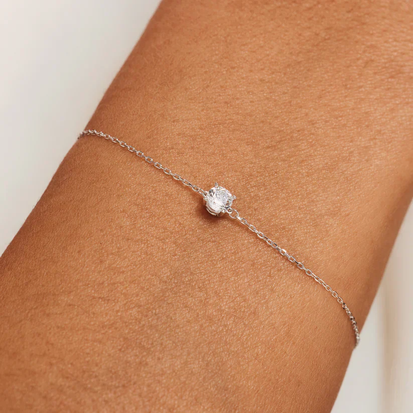 Cléa Moissanite Stone Bracelet | White Gold 14k - Image 4