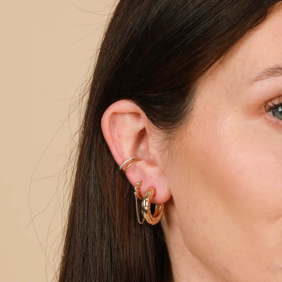 Cosmic Hoop Earrings | Gold 16k - Image 3