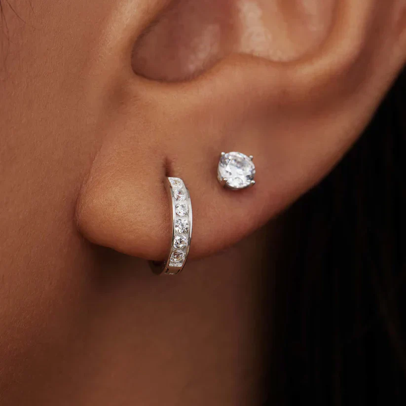 Dara Brillane Stone Earrings Set | White Gold 14k - Image 4