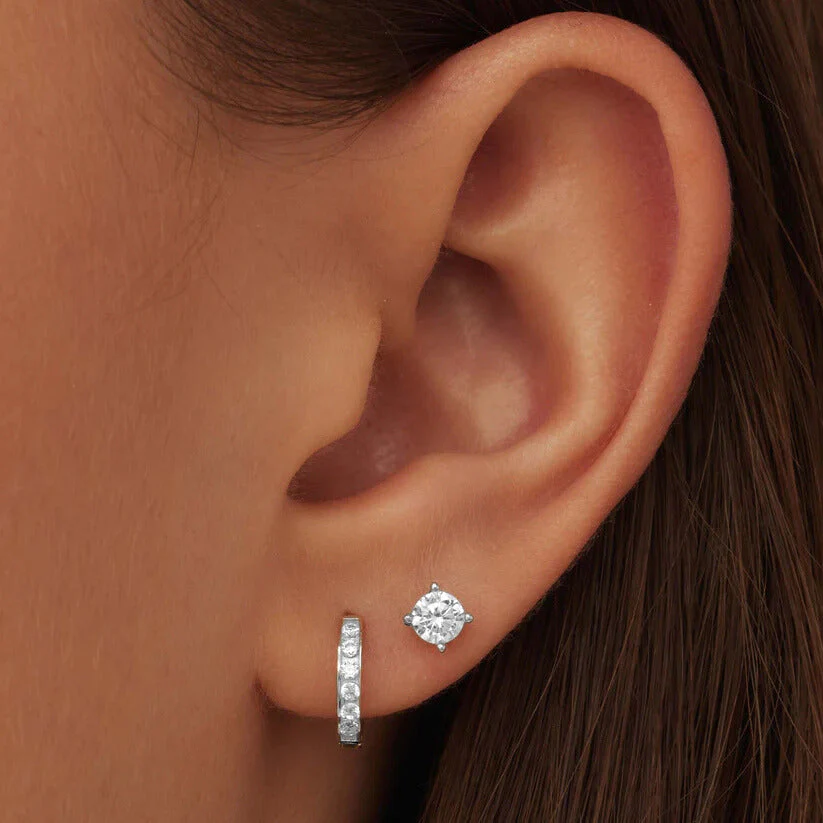 Dara Brillane Stone Earrings Set | White Gold 14k - Image 5