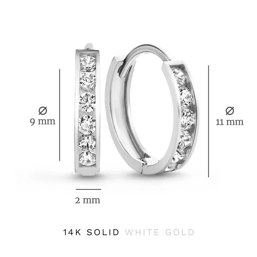 Dara Brillane Stone Earrings Set | White Gold 14k - Image 8