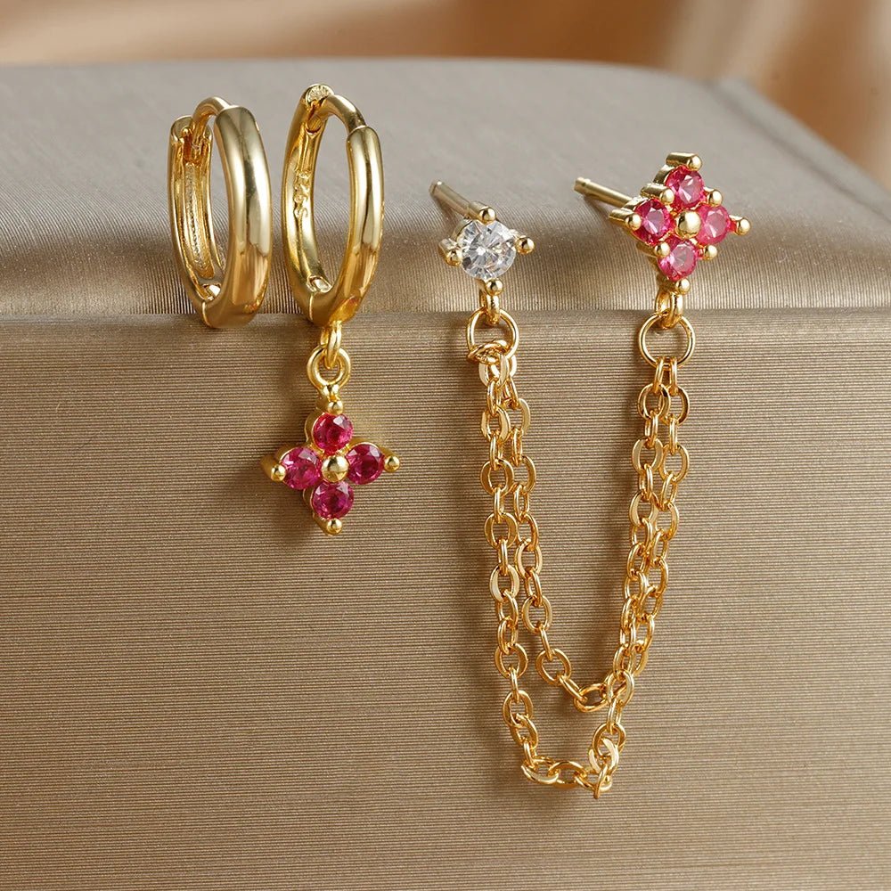 Diantha Floral Hoop Earring Set - Image 7