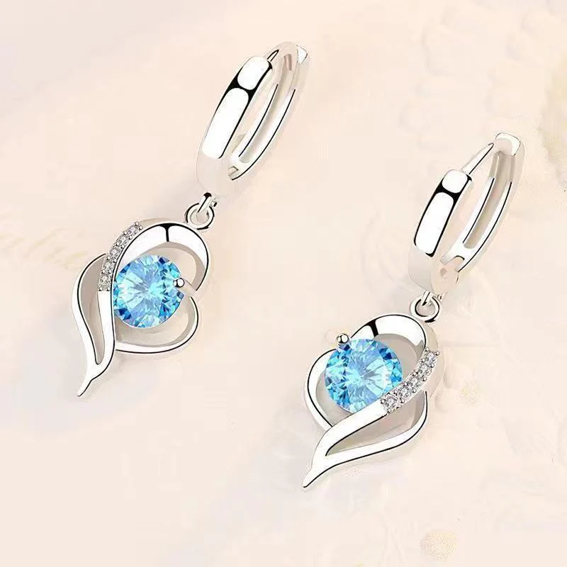 Eclipse Heart Drop Earrings | White Gold 18k - Image 3