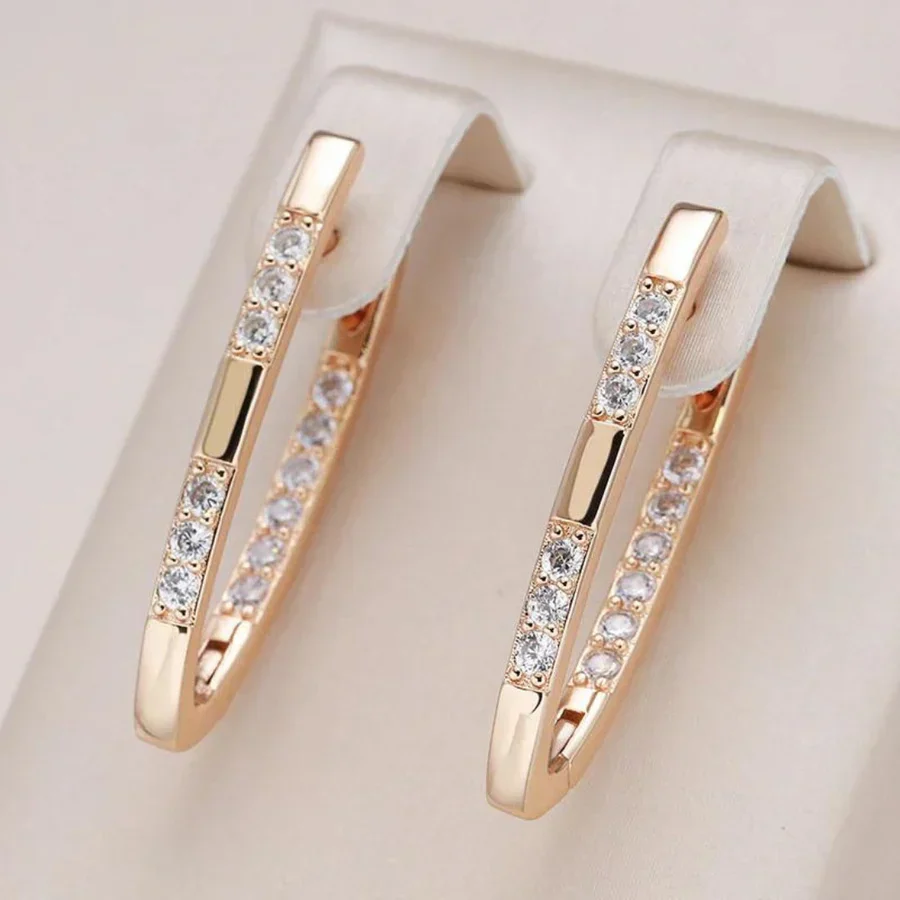 Exquisite Zirconia Earrings | Gold 16k - Image 2