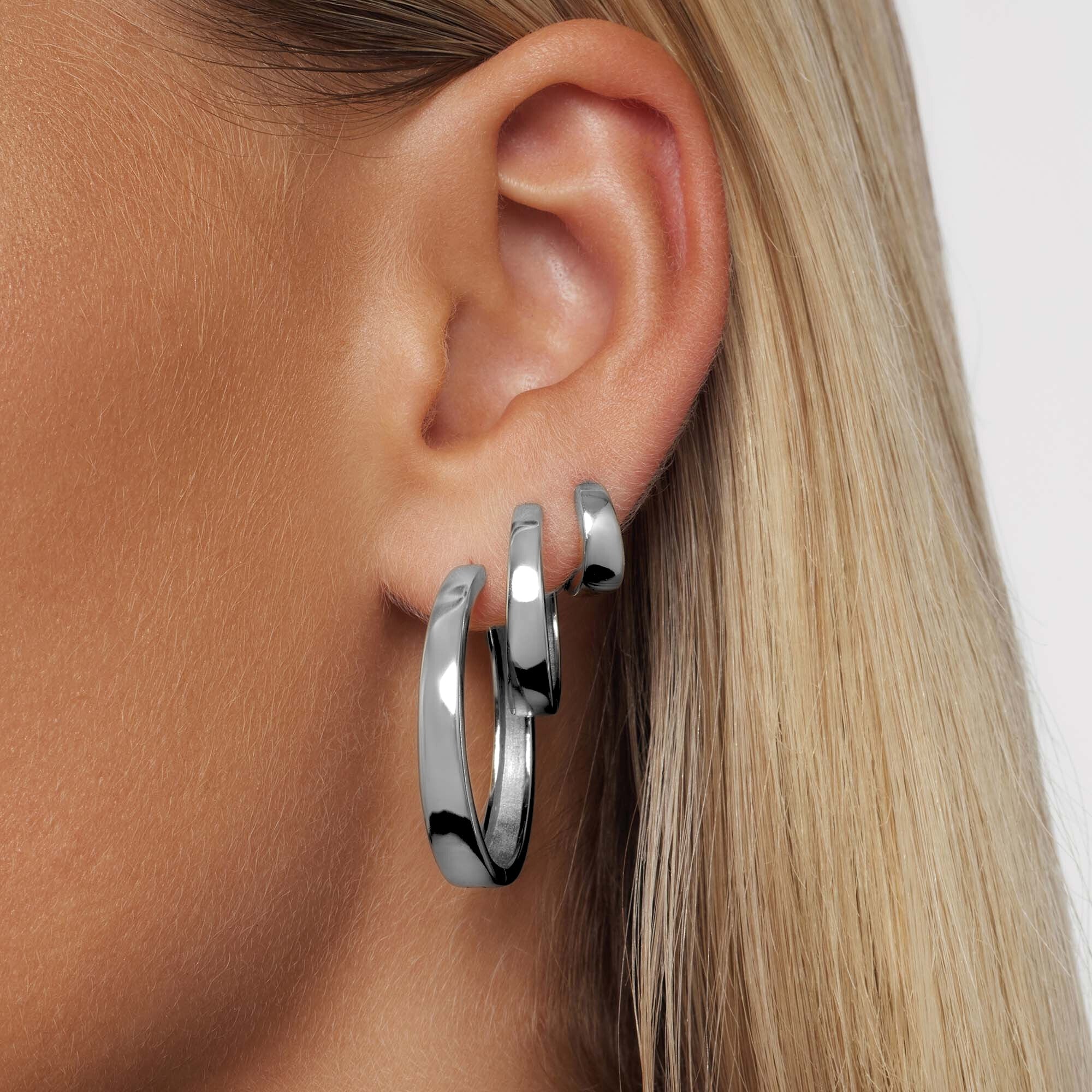 Gia Statement Hoops | White Gold 18k - Image 4
