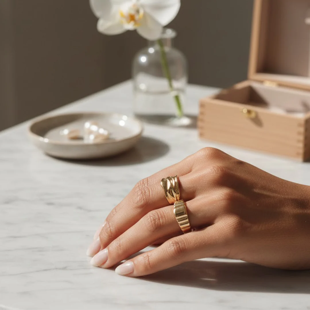 Gold Natural Statement Ring - Image 3