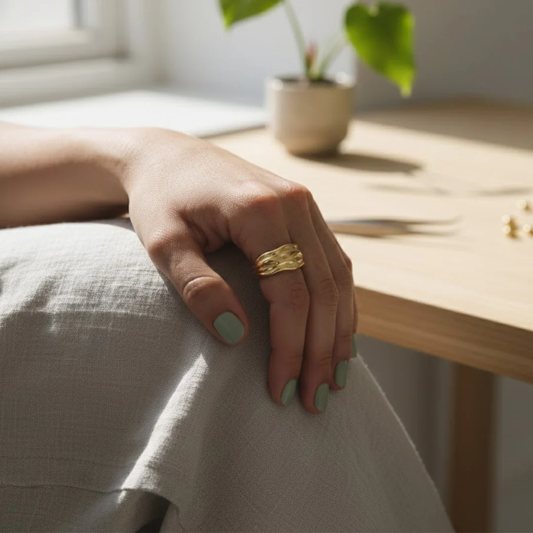 Gold Natural Statement Ring - Image 4