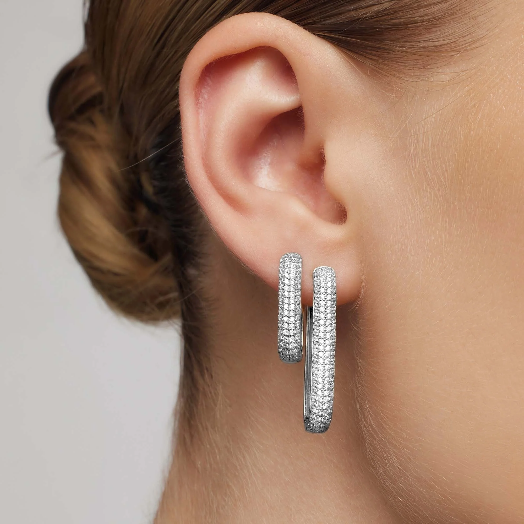 Icon Pavé Hoops | White Gold 18k - Image 3