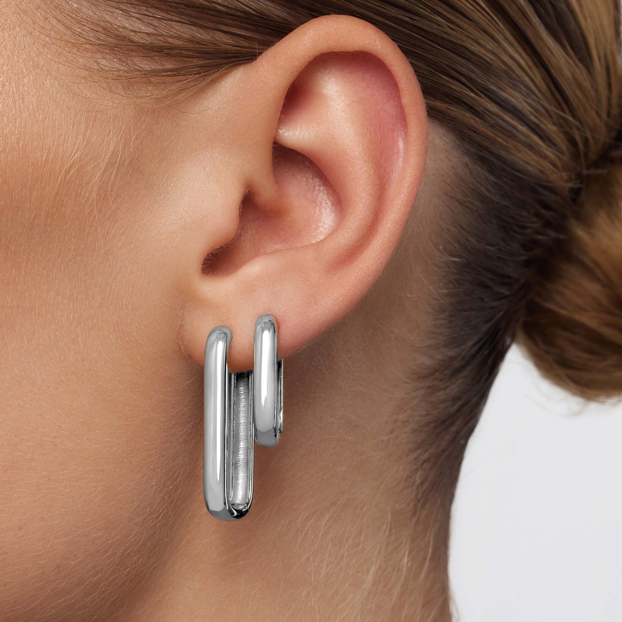 Large Icon Hoops | White Gold 18k - Image 3
