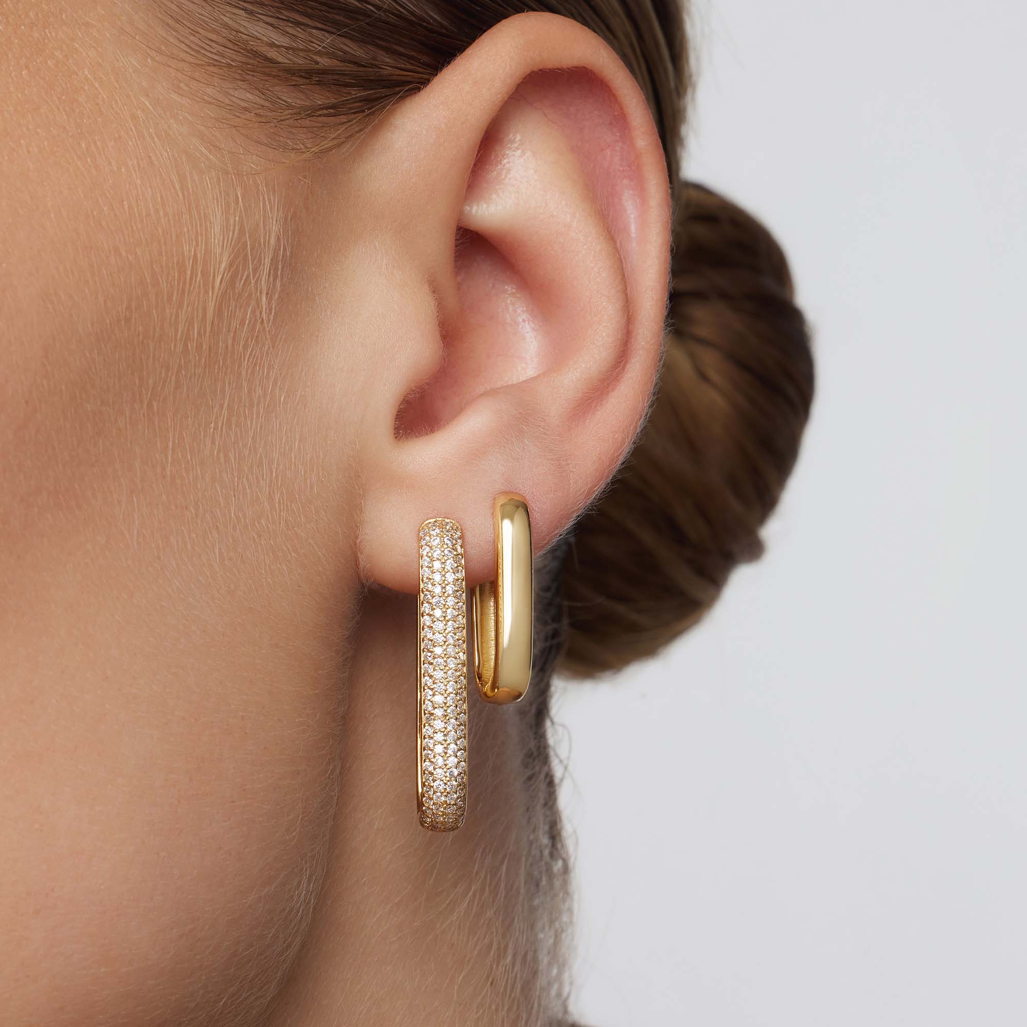 Large Icon Pavé Hoops | Gold 16k - Image 2