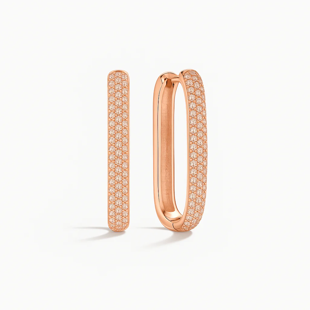 Large Icon Pavé Hoops | Rose Gold 16k - Image 3