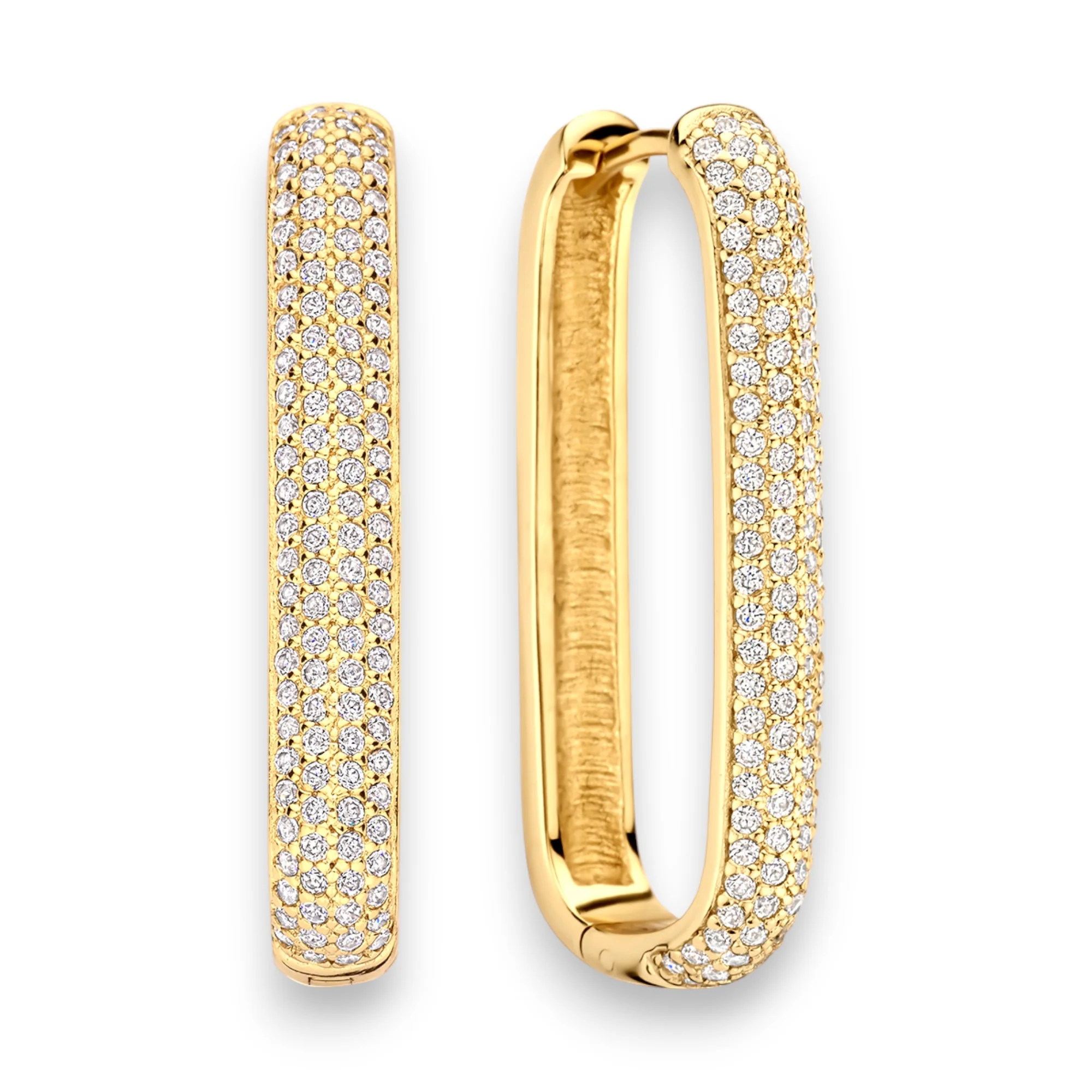 Large Pavé Waterfront Iconic Hoops Earrings