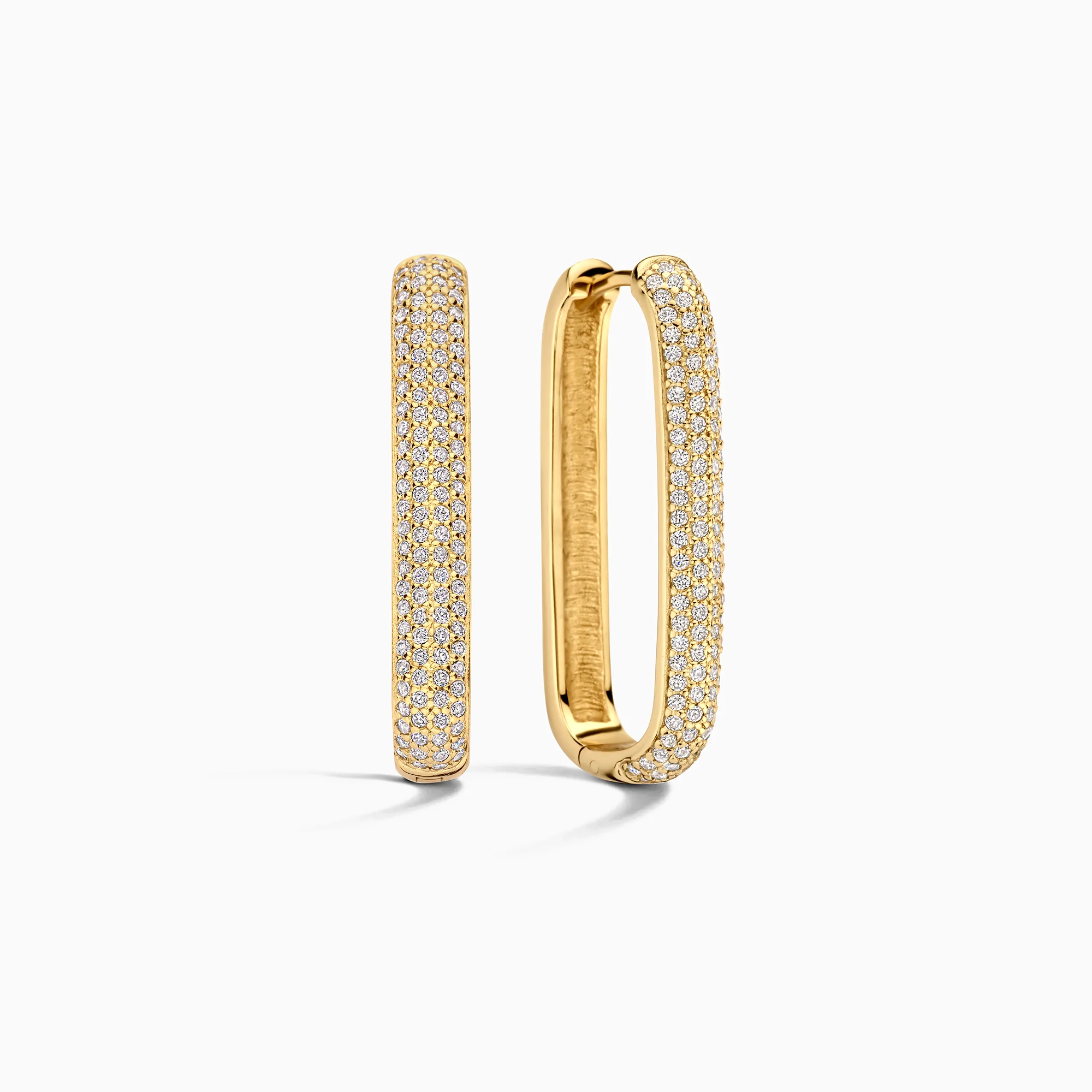 Large Pavé Waterfront Iconic Hoops Earrings - Image 2