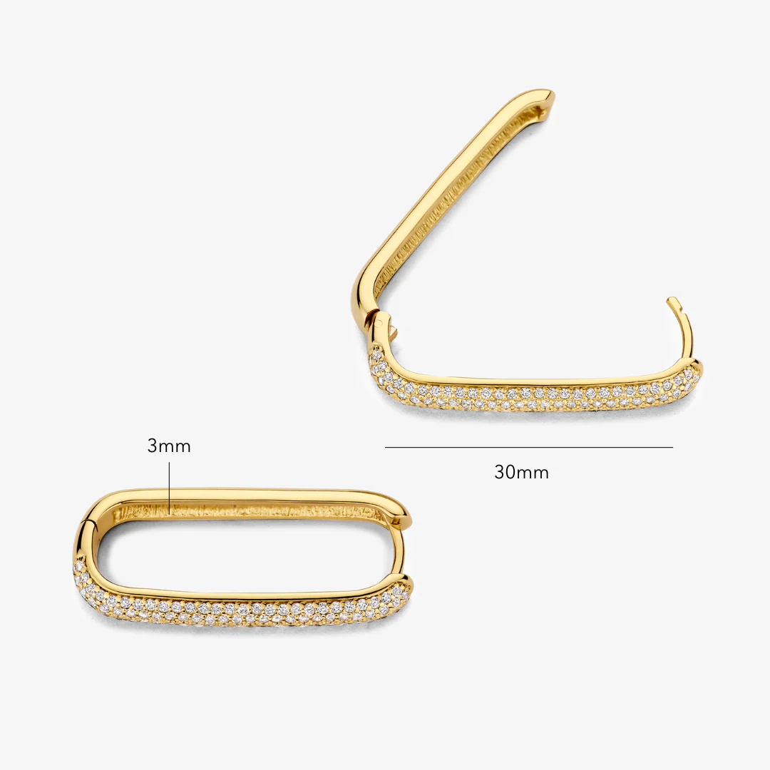 Large Pavé Waterfront Iconic Hoops Earrings - Image 3