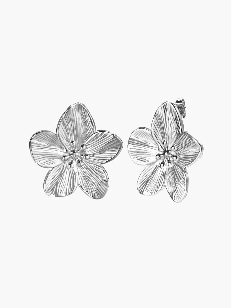 Lea Floral Statement Earrings - Gold Plated - Image 2