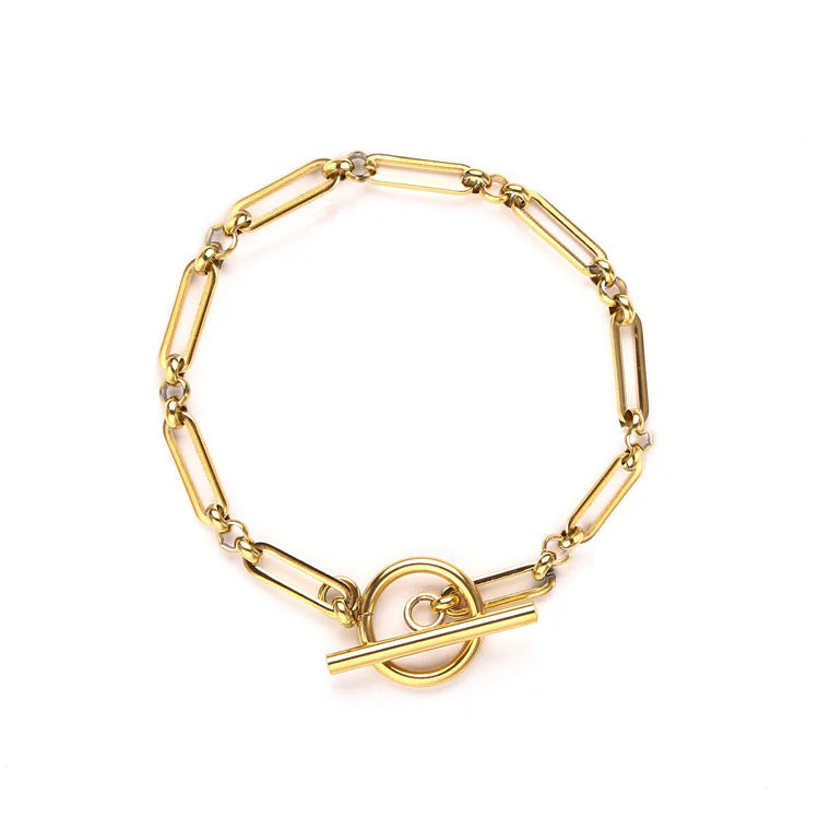 Link T-Bar Bracelet | White Gold 16k - Image 2