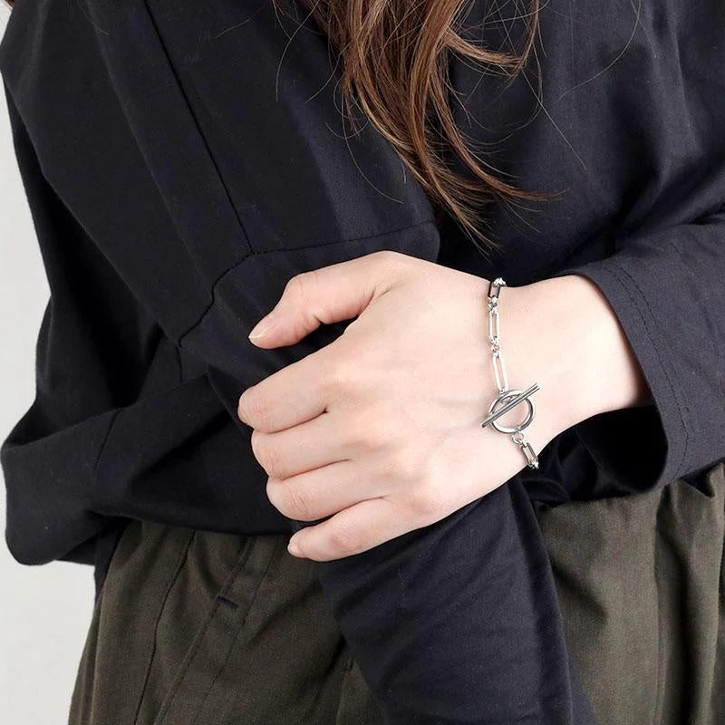 Link T-Bar Bracelet | White Gold 16k - Image 3