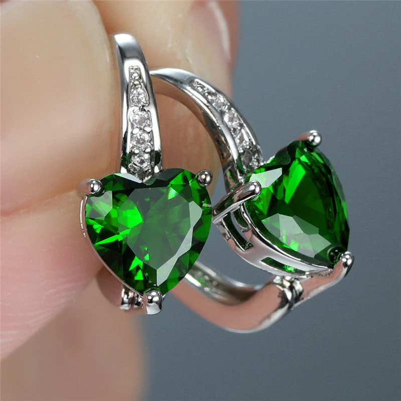 Lunara Greystelle Emerald Earrings | White Gold 16k - Image 2