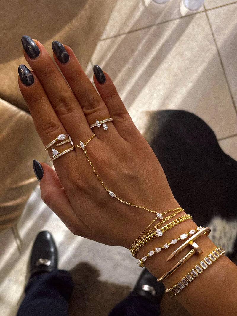 Marquise Zirconia Chain Bracelet - Image 5
