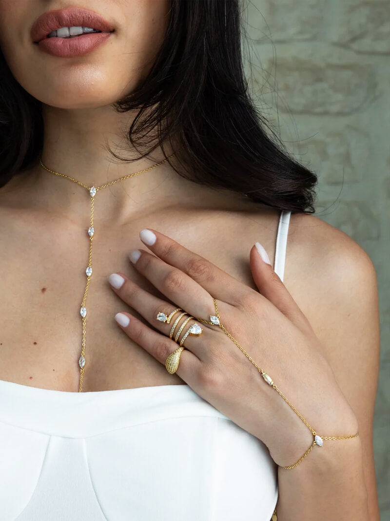 Marquise Zirconia Chain Bracelet - Image 8