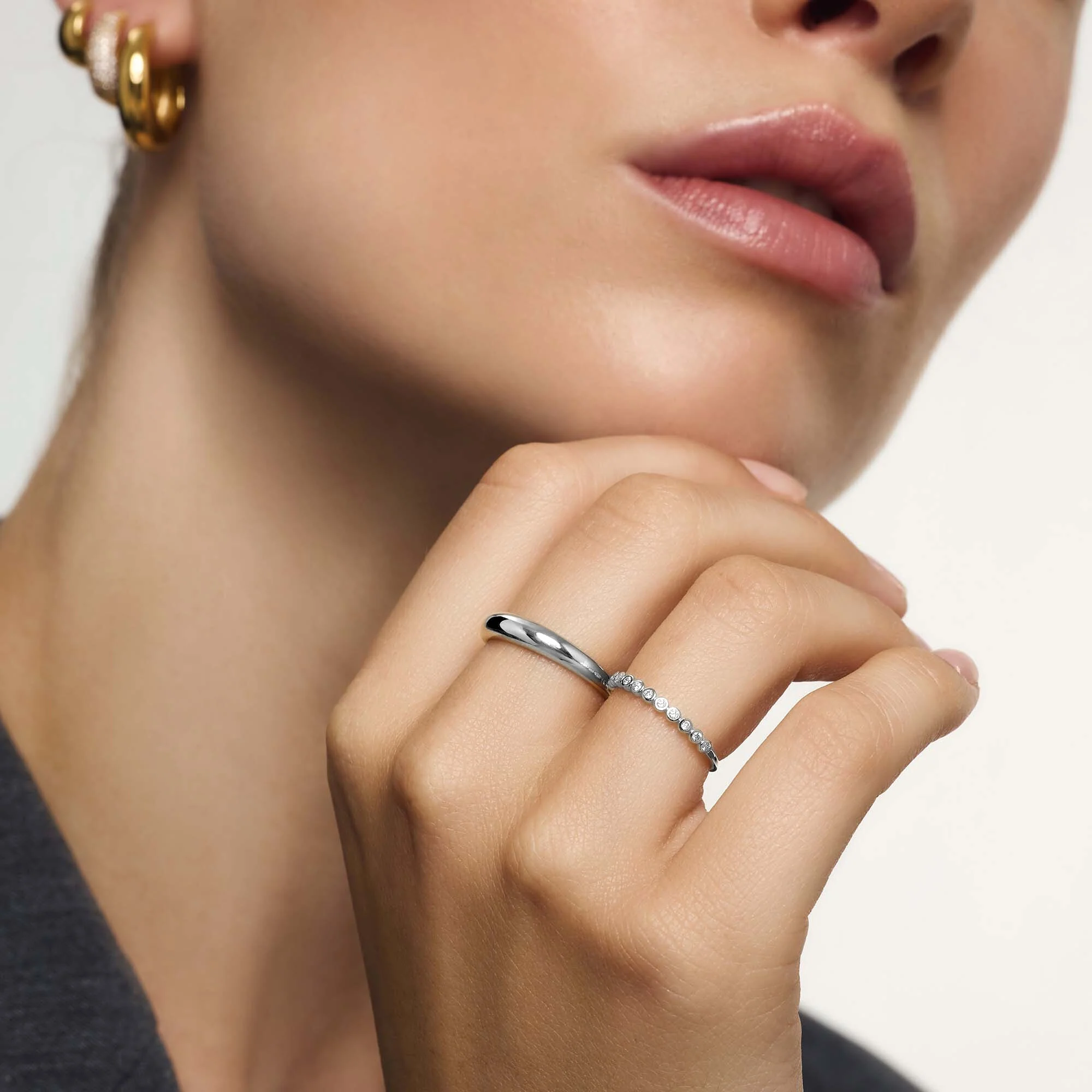 Midi Dome Ring | White Gold 14k - Image 4
