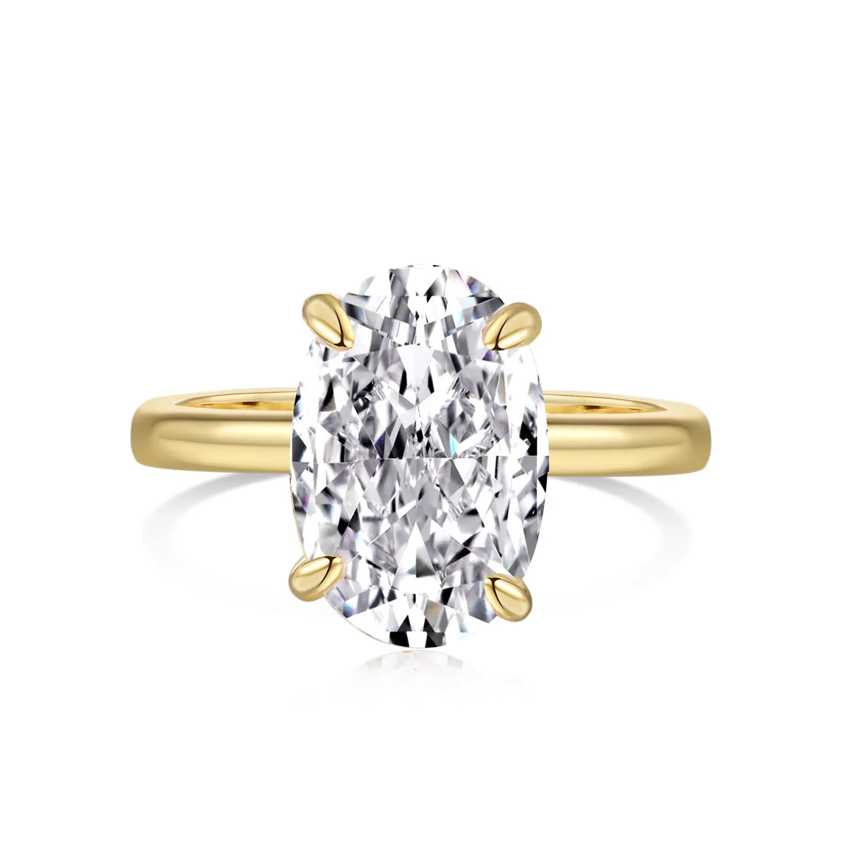 18k Gold Vermeil 3.5 Ct Oval Ring - Milan Gold Vermeil Ring