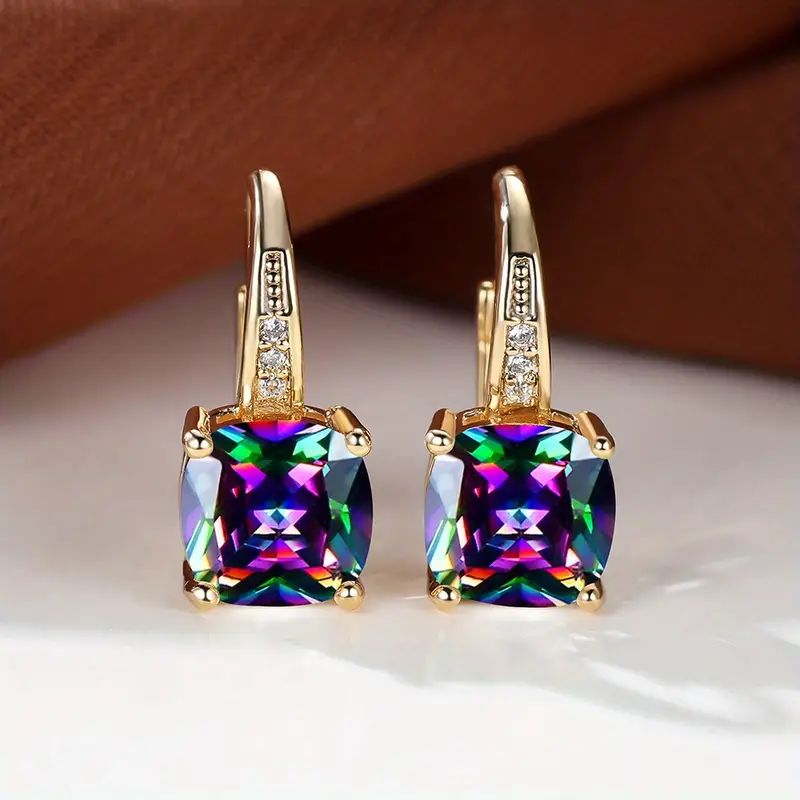 Mystic Stone Hoop Earrings | Gold 18k - Image 2