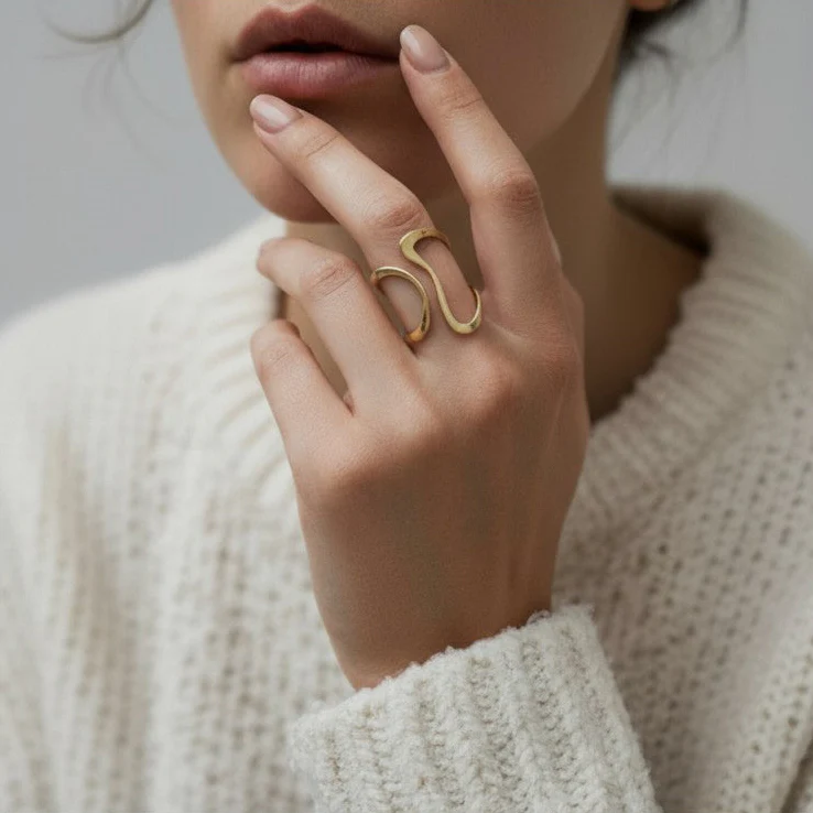 Irregular Wavy Ring | Gold 18k - Image 4