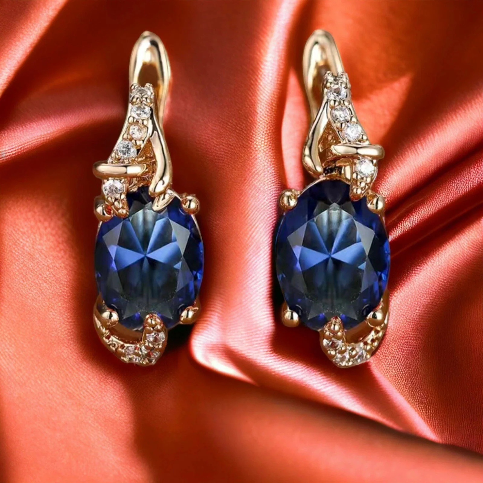 Royal Midnight Drop Earrings | Gold 16k - Image 2