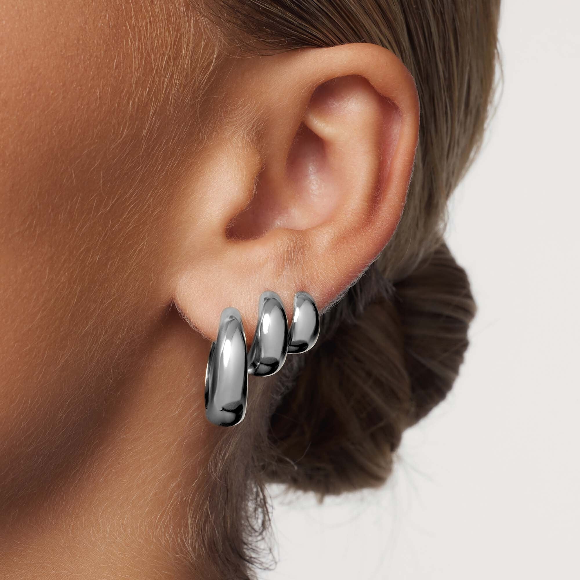 Rue Statement Hoops | White Gold 18k - Image 3