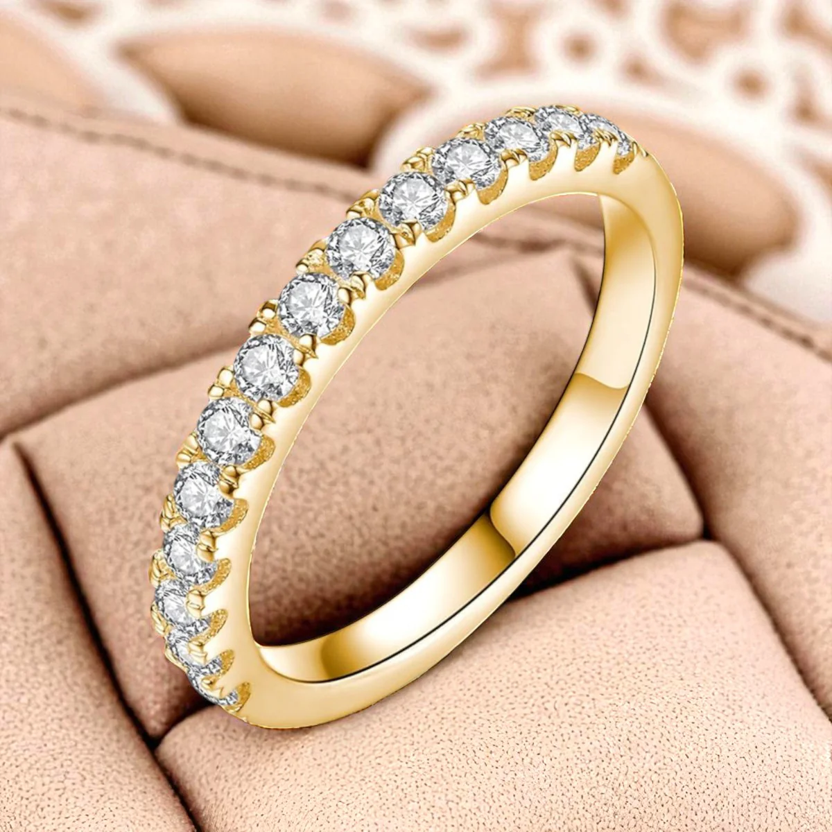 Moissanite Wedding Band | Gold 18K - Image 3