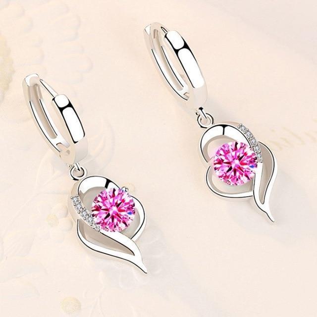 Sterling Silver and Zirconia Inlaid Floral Earrings | White Gold 18k - Image 2