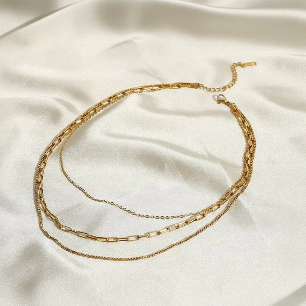 Triple Layered Gold Necklace - Image 6